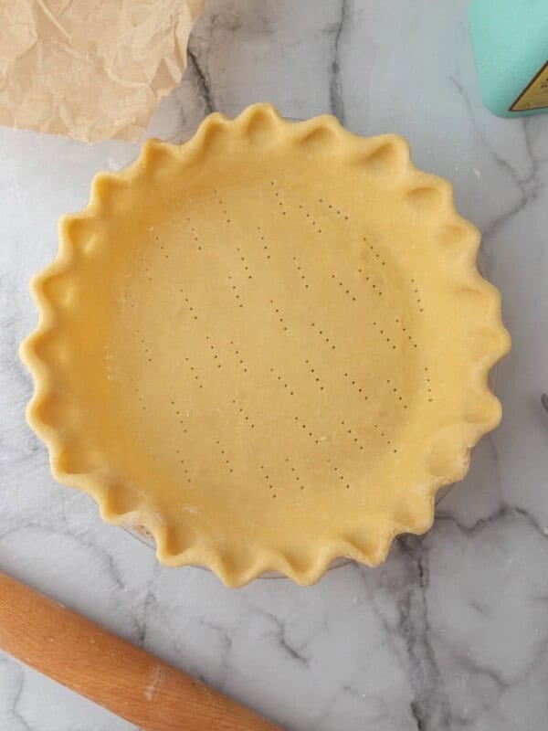 Sourdough discard pie dough in a pie pan