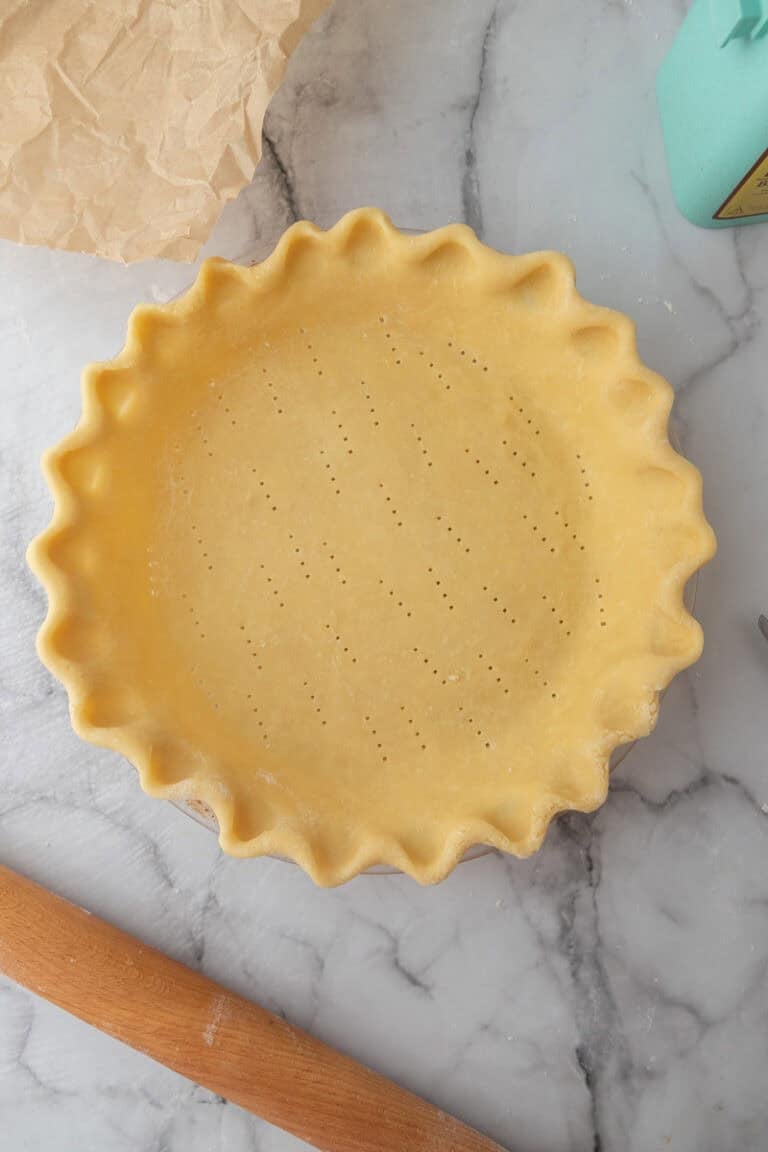 Sourdough discard pie dough in a pie pan