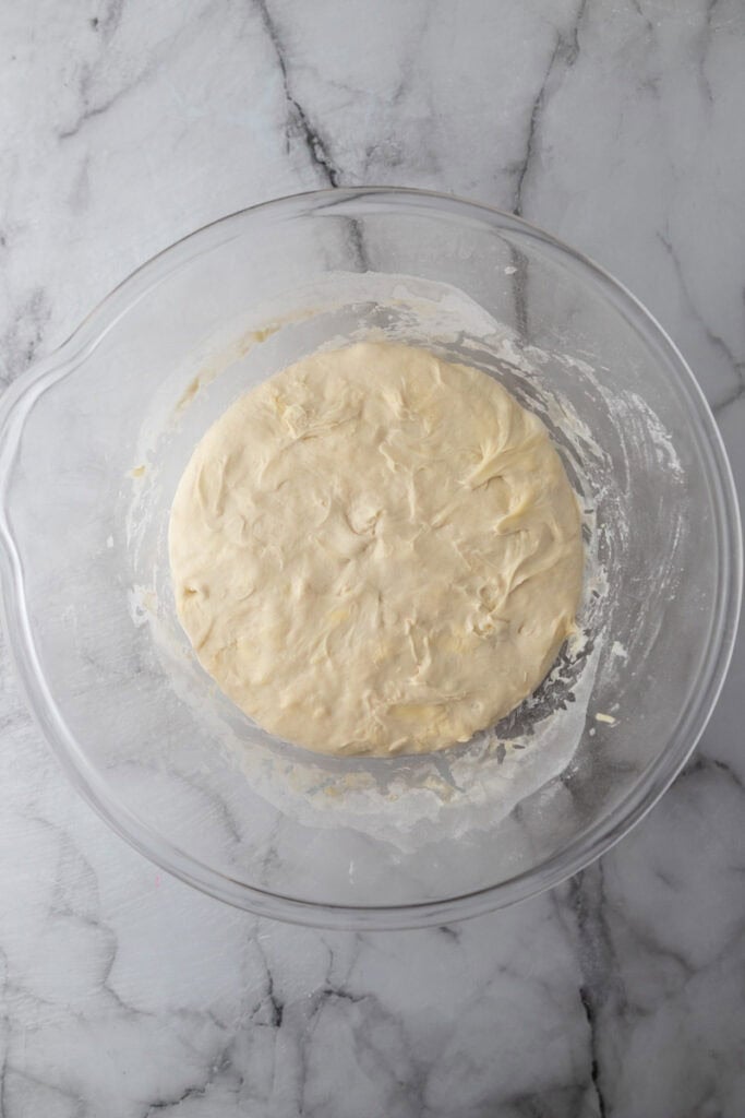 dough being bulk fermented