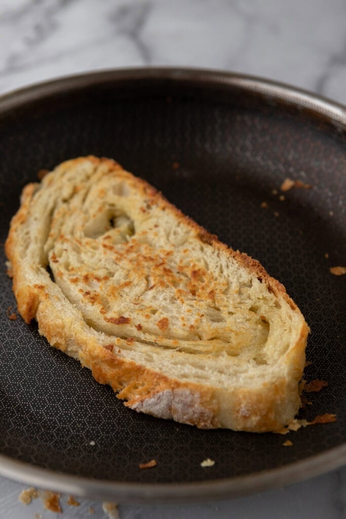 croissant sourdough bread recipe slices on a pan