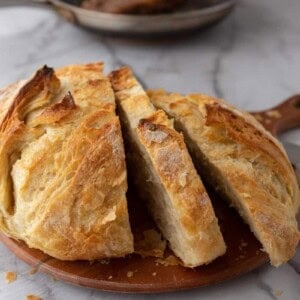 loaf of Croissant Sourdough Bread Recipe sliced up