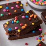 Cosmic Brownies recipe stacked on top of each other