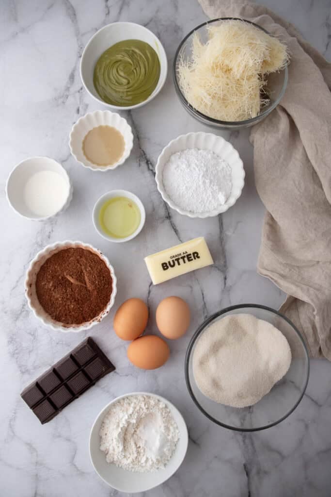 Dubai Chocolate Brownies Recipe ingredients