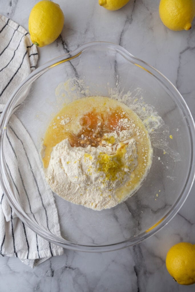 unmixed ingredients in a bowl