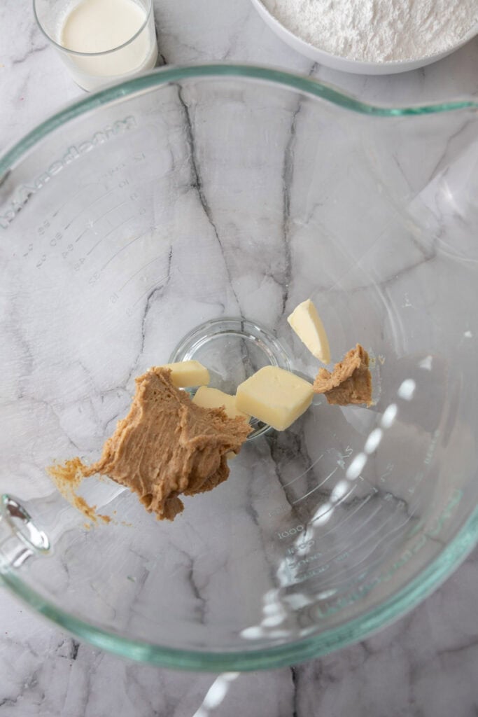 unmixed ingredients in a bowl