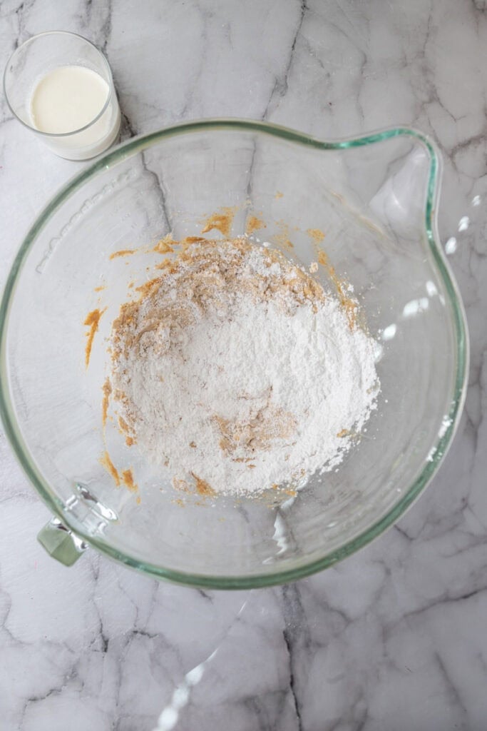 unmixed ingredients in a bowl