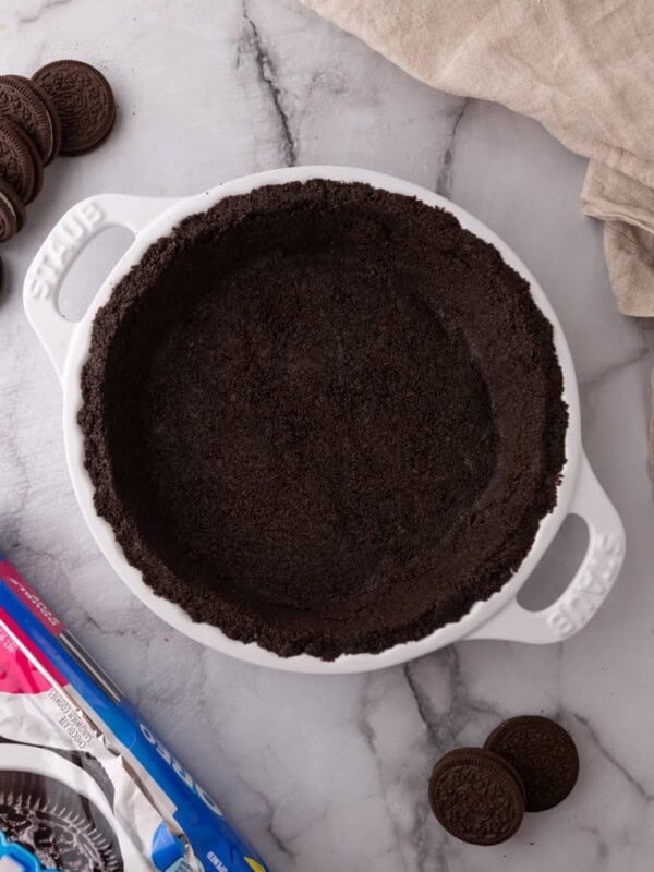 Oreo Pie Crust Recipe overhead shot