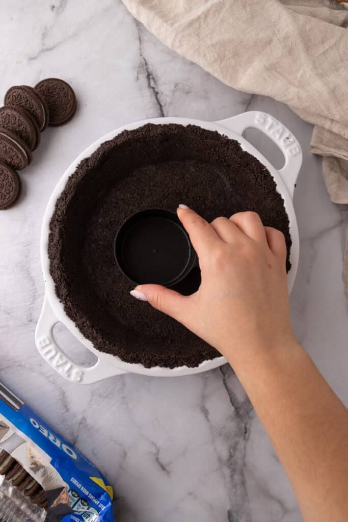 Oreo Pie Crust Recipe overhead shot