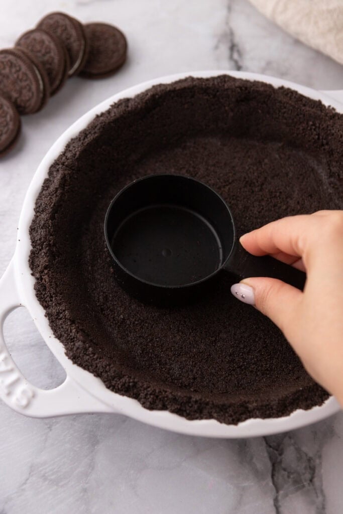 Oreo Pie Crust Recipe overhead shot