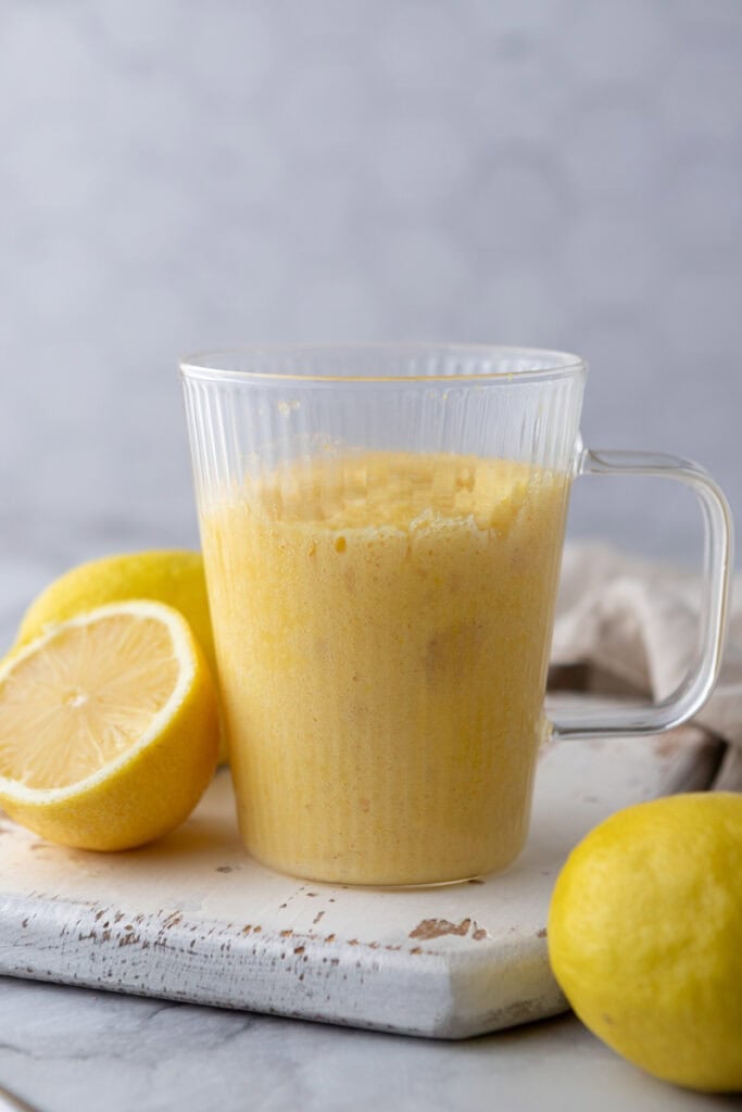 Lemon Mug Cake Recipe side shot