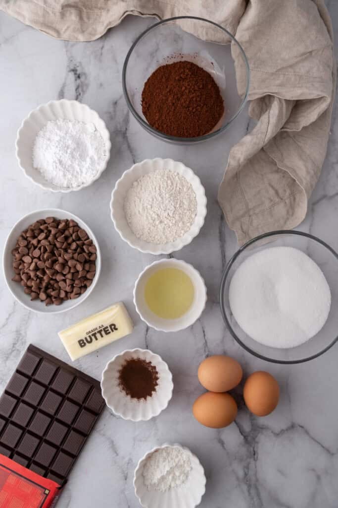 Brownie ingredients on the counter