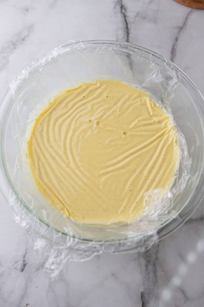 ingredients in a bowl being refrigerated
