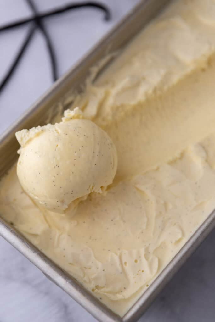 ingredients in a pan getting scooped