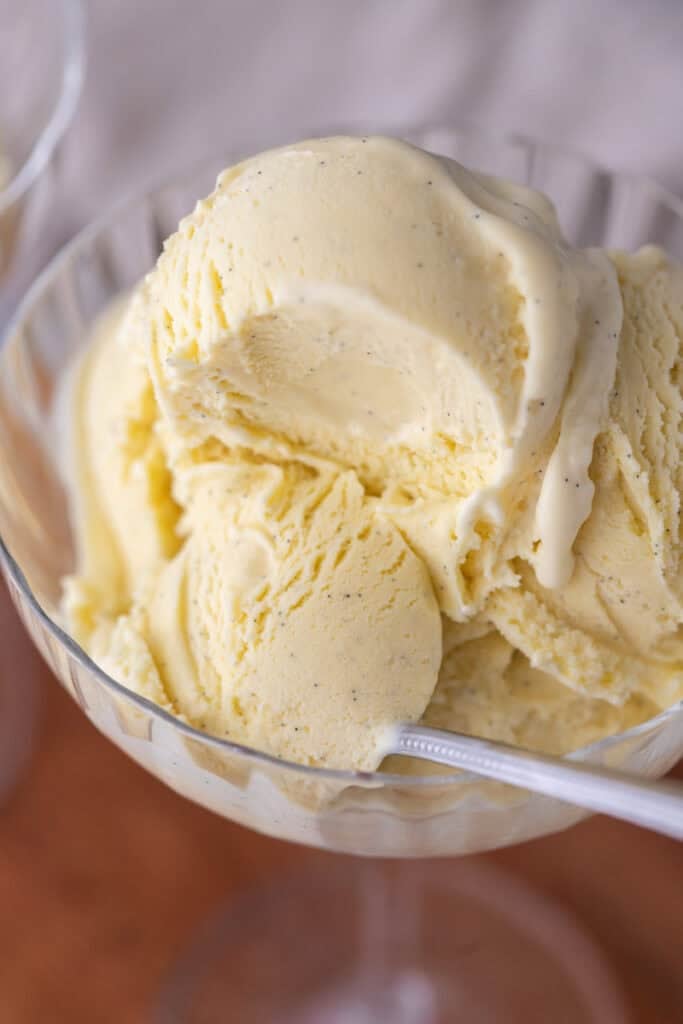 homemade vanilla ice cream recipe in a cup