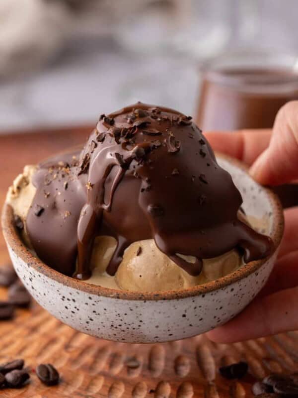 magic chocolate shell recipe on top of ice cream