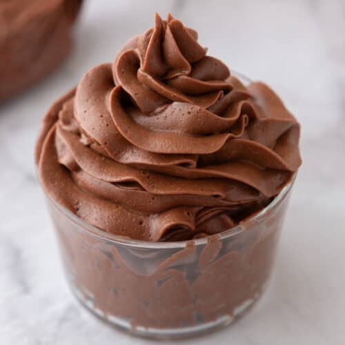 one-bowl chocolate buttercream recipe in a cup