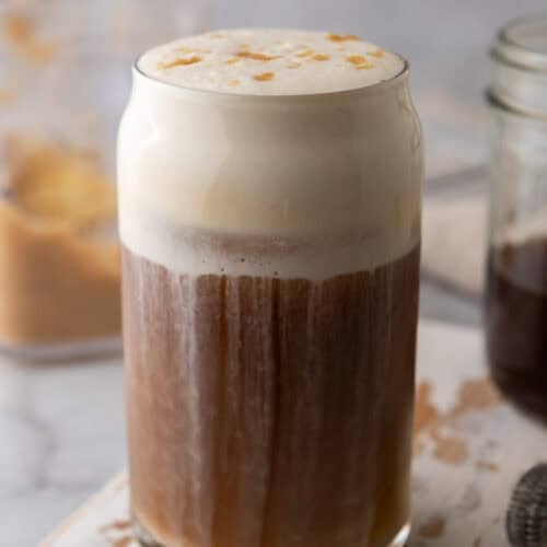 Starbucks brown sugar cold foam recipe in a glass