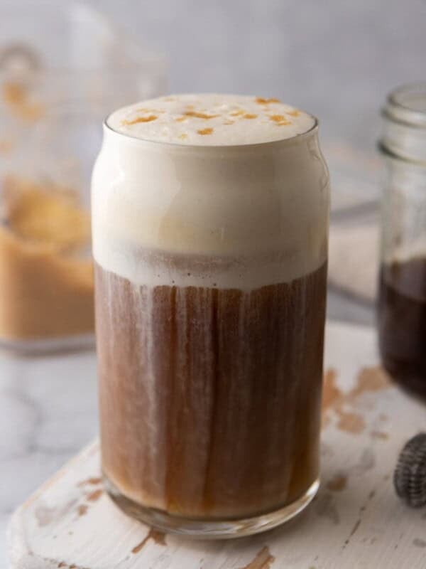 Starbucks brown sugar cold foam recipe in a glass