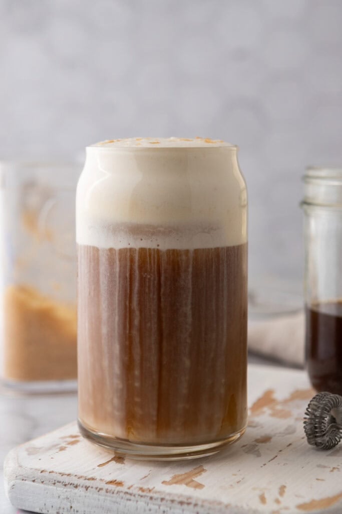 Starbucks brown sugar cold foam recipe in a glass