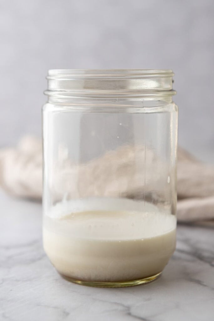 dairy ingredients in a glass jar
