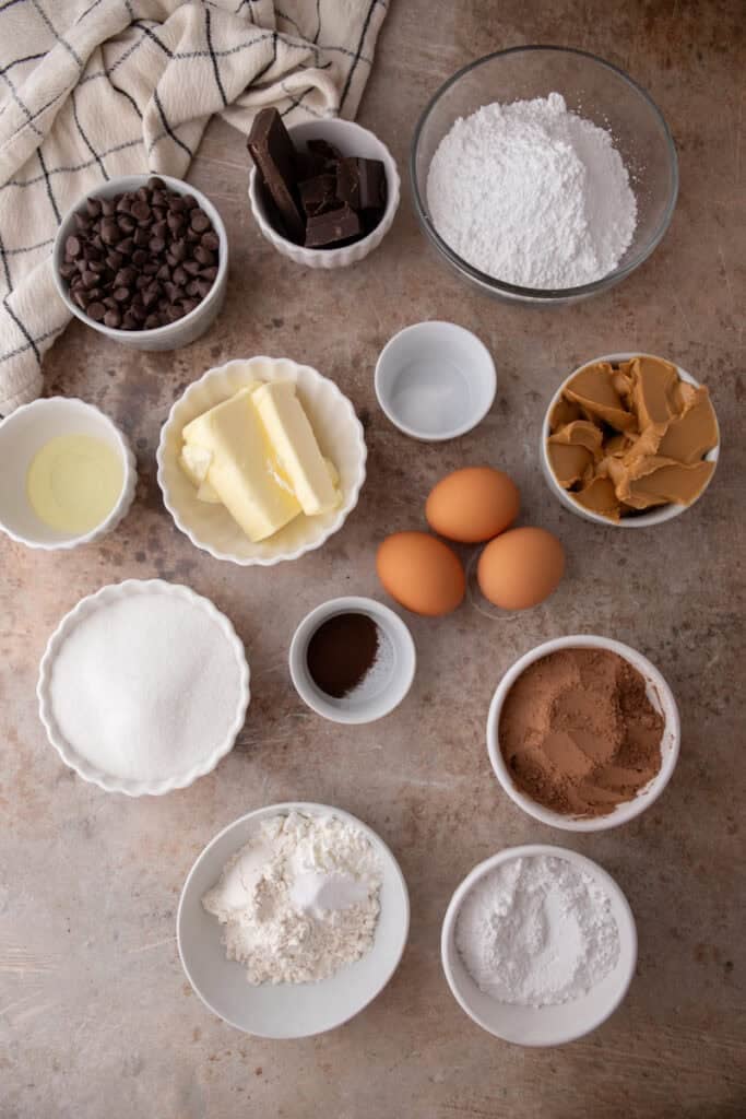 Buckeye Brownie Recipe ingredients