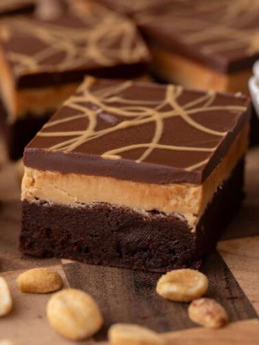 Buckeye Brownie Recipe close up shot