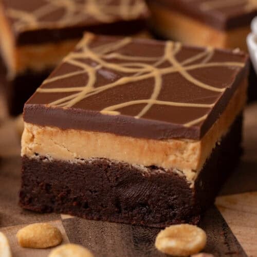 Buckeye Brownie Recipe close up shot