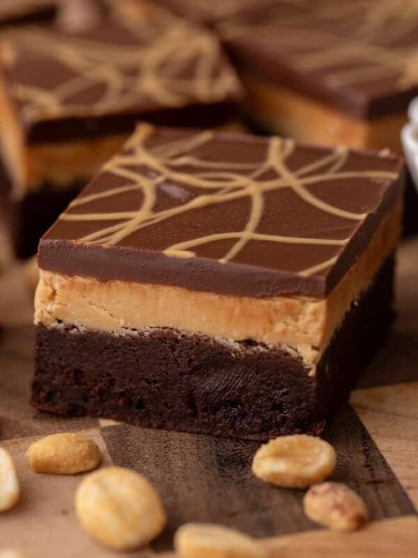 Buckeye Brownie Recipe close up shot