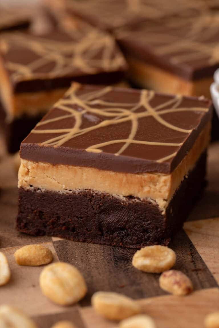 Buckeye Brownie Recipe close up shot