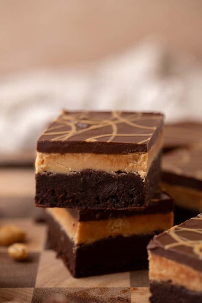Buckeye Brownie Recipe close up shot