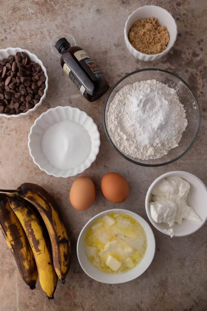 Banana chocolate chip muffins ingredients