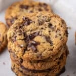 Jacques Torres Chocolate Chip Cookie recipe stacked on top of each other