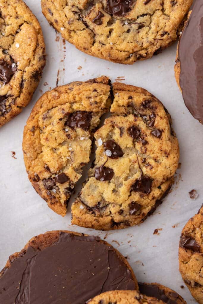 Jacques Torres Chocolate Chip Cookie recipe overhead shot