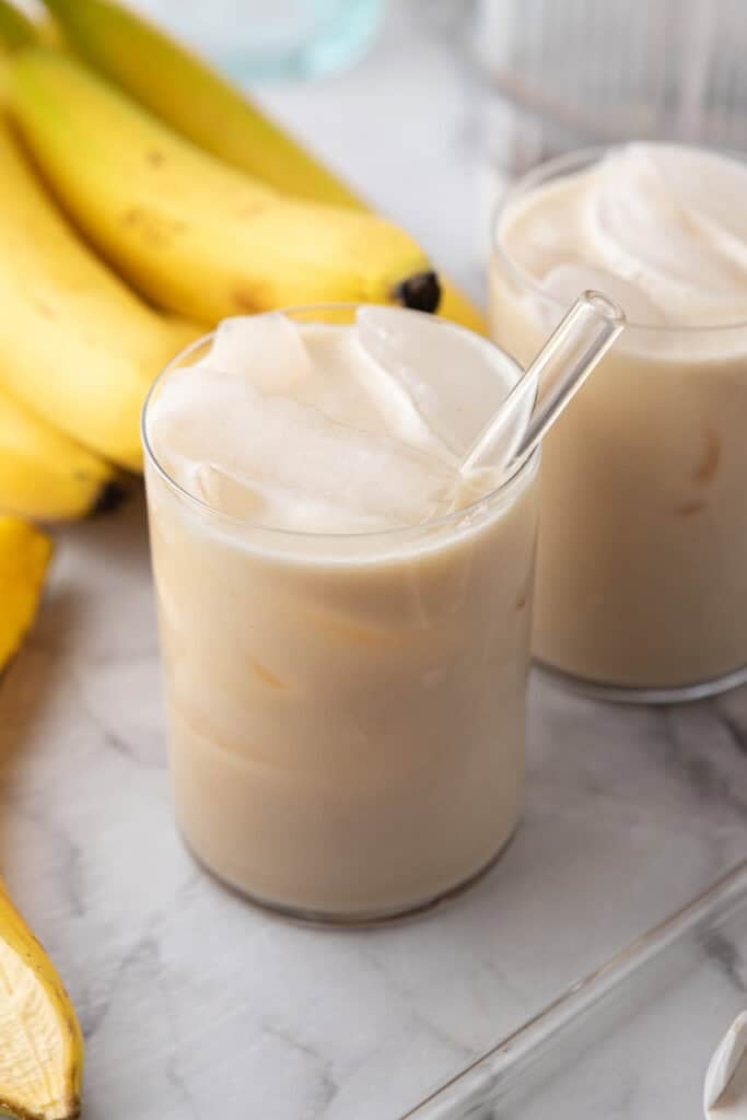 Korean Banana Milk Recipe in a glass