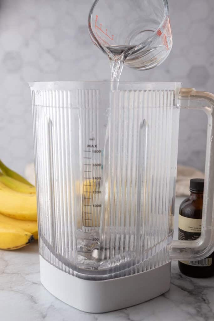 ingredients going into a blender