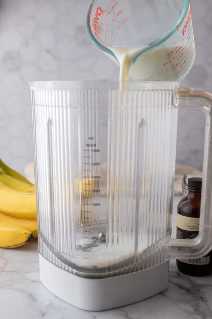 ingredients going into a blender