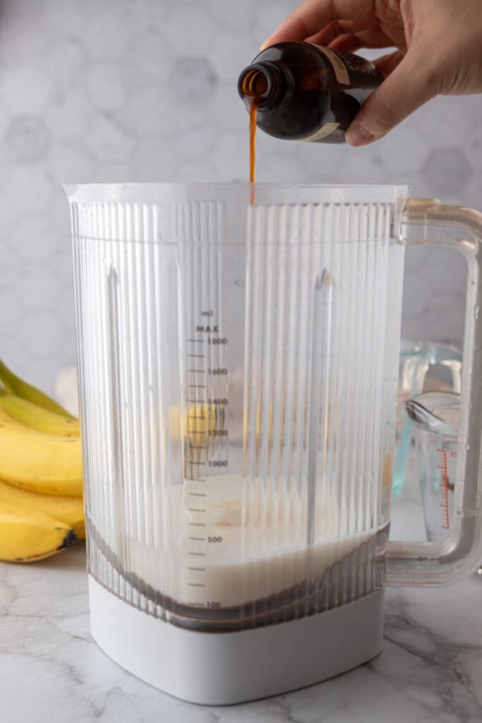 ingredients going into a blender