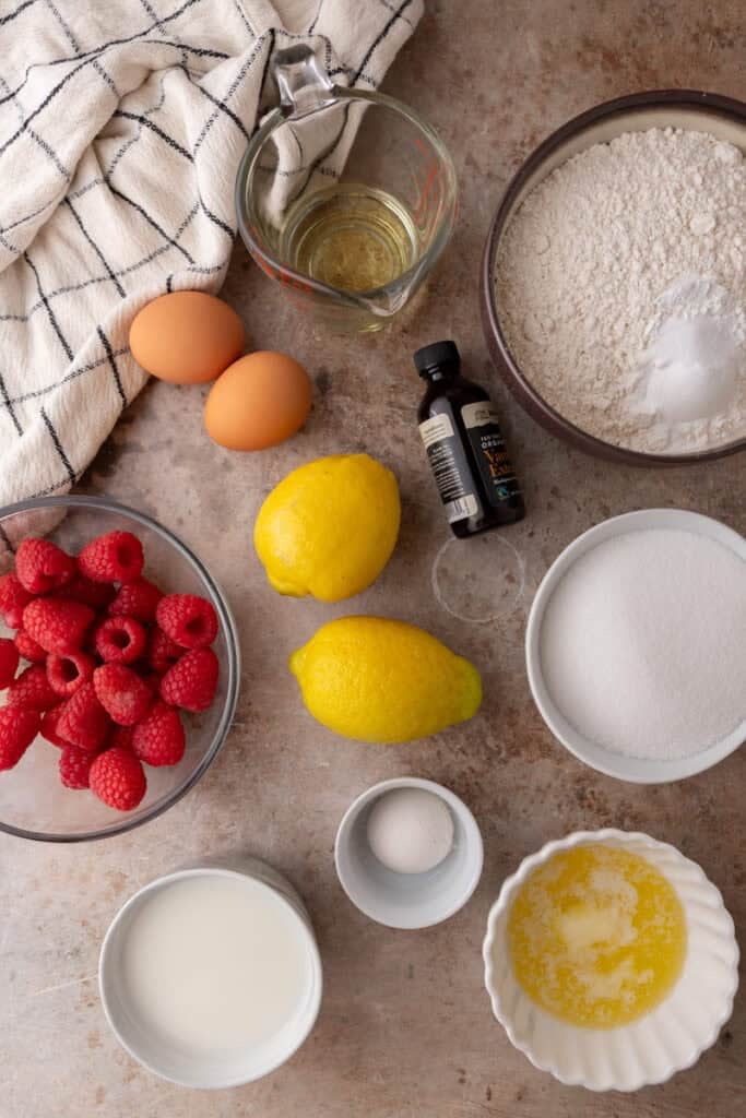 Lemon Raspberry muffins recipe ingredients