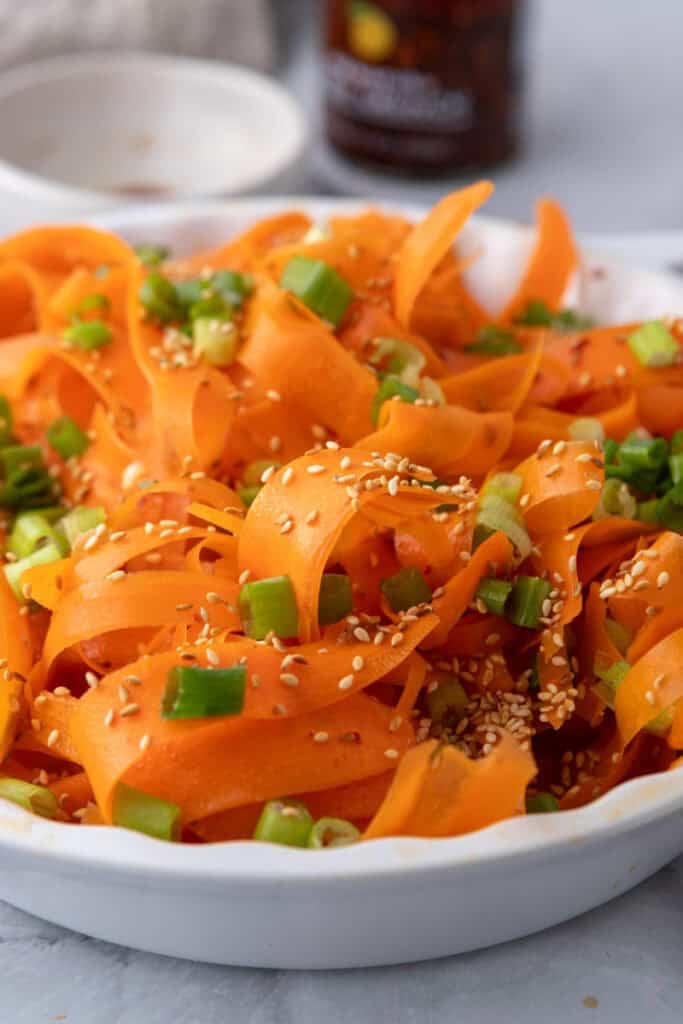 Carrot Ribbon Salad Recipe close up