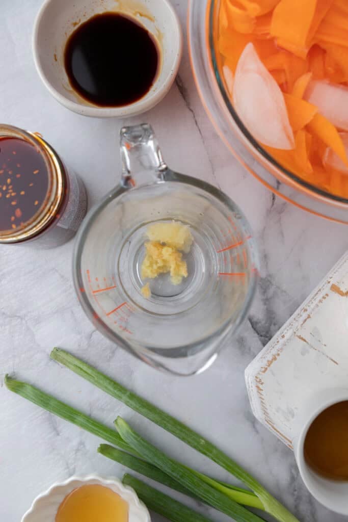 sauce ingredients in a cup