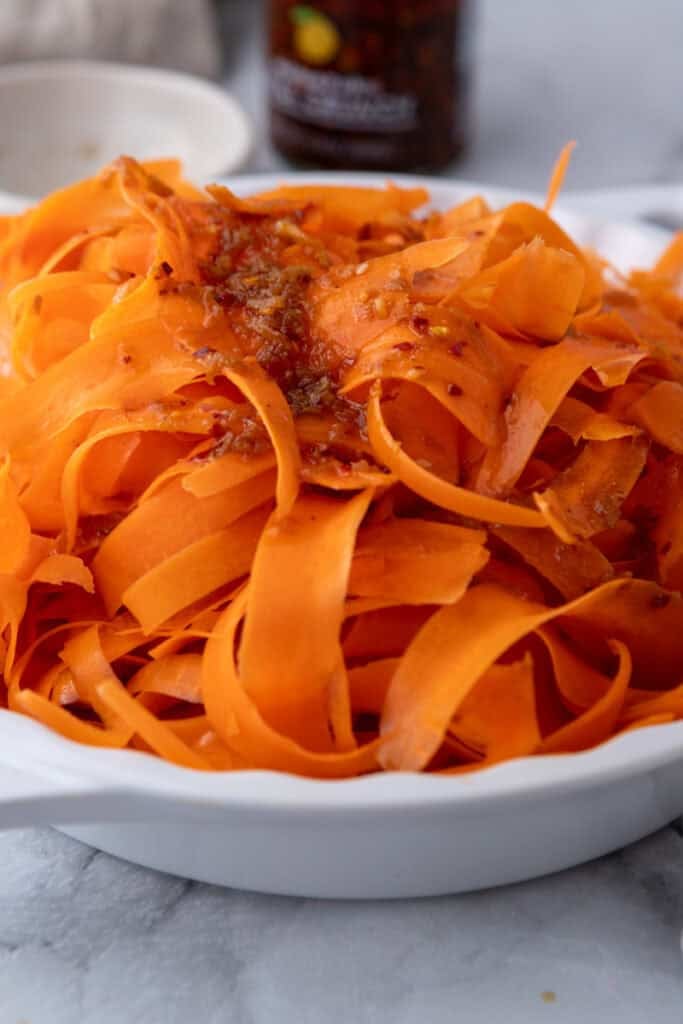 Carrot Ribbon Salad Recipe close up