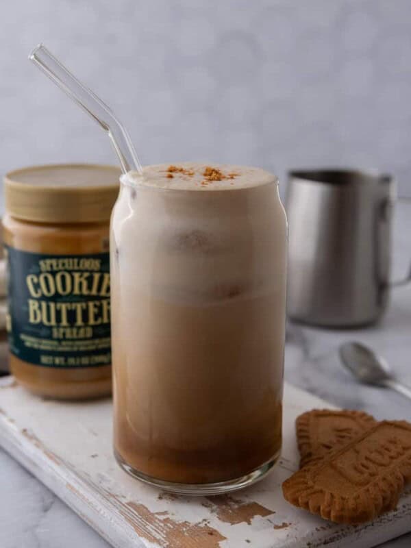 cookie butter latte recipe side shot