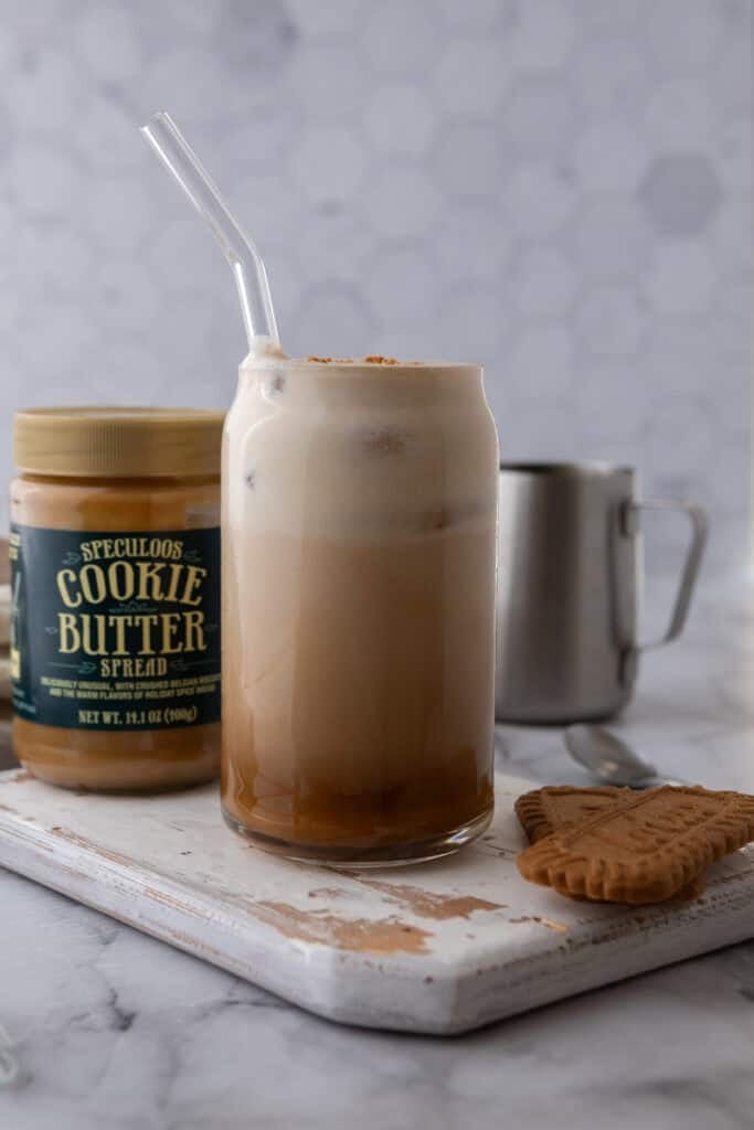 cookie butter latte recipe side shot