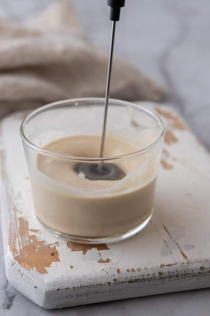 mixture getting frothed