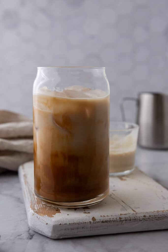 mixture getting poured into a cup