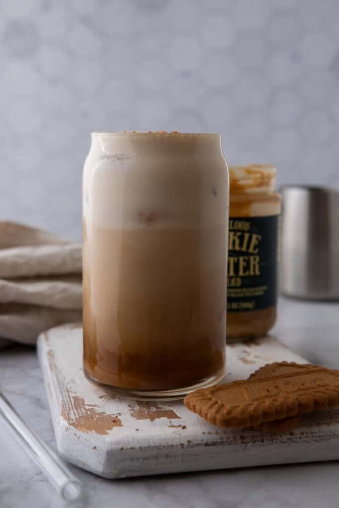 mixture getting poured into a cup