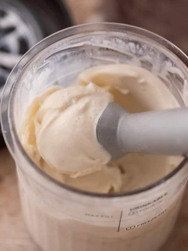 Ninja Creami cottage cheese ice cream getting scooped