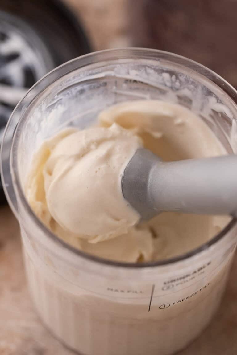 Ninja Creami cottage cheese ice cream getting scooped