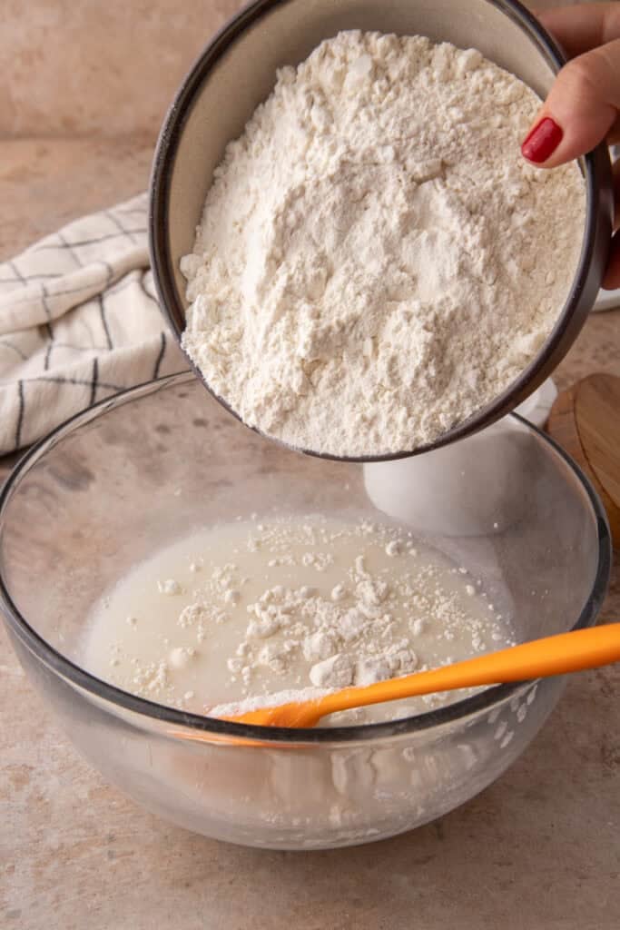 ingredients being mixed in a bowl