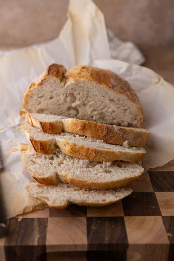 overhead shot of the same day sourdough bread recipe
